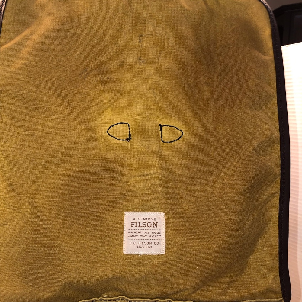Filson Tan Tin Cloth Rugged Field Backpack Purse Bag - Picture 11 of 14